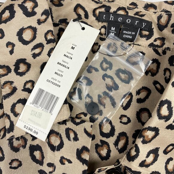 NWT Theory 100% Silk Tank Blouse Women's Size Medium - Cheetah Print - Picture 11 of 14